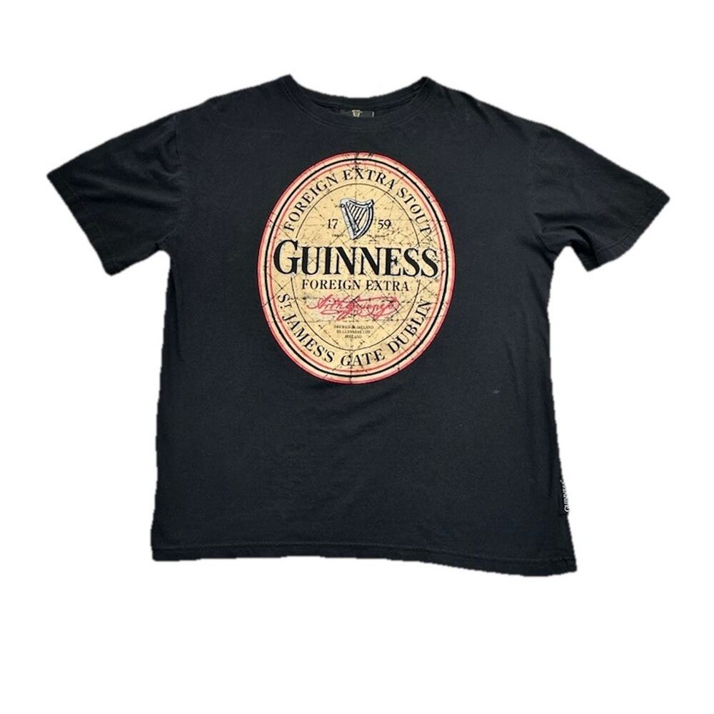 GUINNESS Tshirt Mens XLarge St James Gate Dublin Ireland Beer Logo Short Sleeve